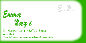 emma mazi business card